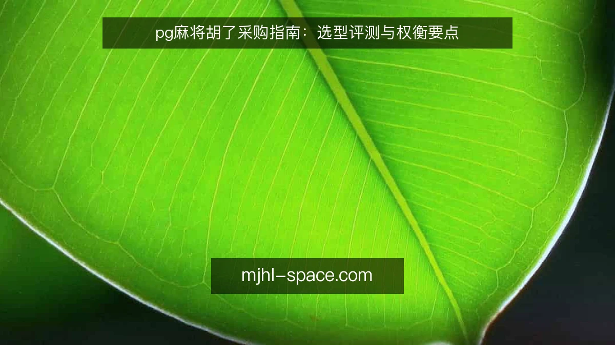 pg麻将胡了采购指南：选型评测与权衡要点